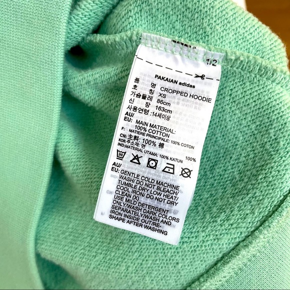 Adidas Crop top Hoodie - Mint, Size XS - Picture 2 of 4